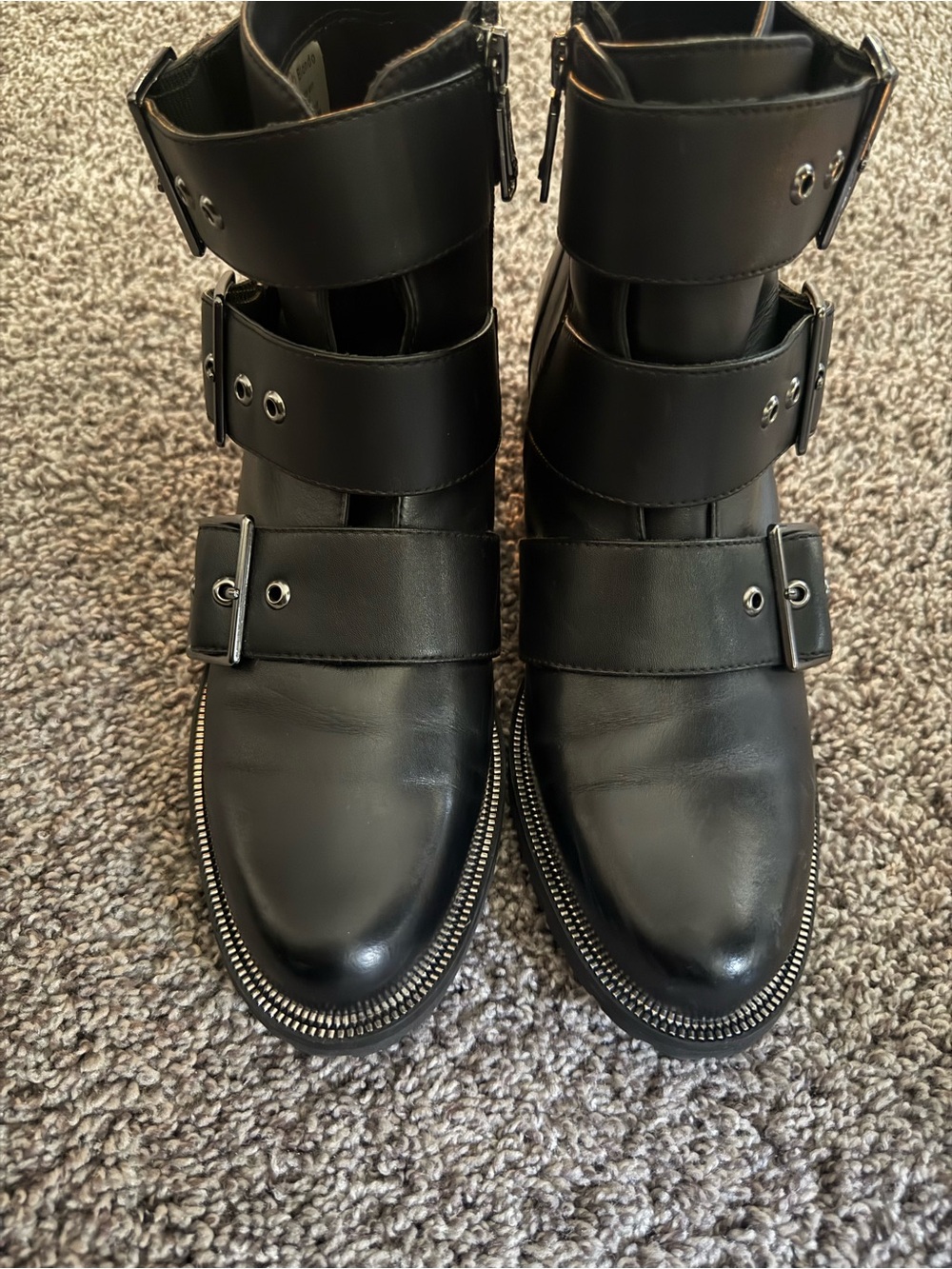 Blondo Black Triple Strap Leather Winter Boots